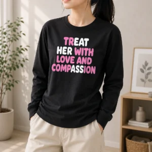Pretty Treat Her With Love And Compassion Kindness Long Sleeve Shirt