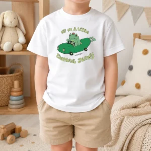 Hot Top Off On A Little Emotional Journey Frog In A Pickle Car Kids T-Shirt