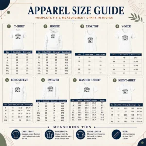 Size chart for Original Pretty Summer Bank Holiday Stencil For Relaxed Vibes with measurements in inches and cm to help choose the right fit