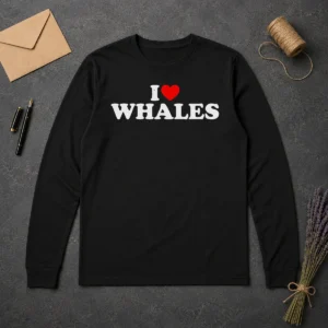 Happy Nice I Love Whales Long Sleeve Shirt
