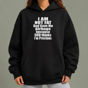 Happy Top Original I Am Not Fat God Gave Me Airbags Because God Thinks I'M Precious Hoodie