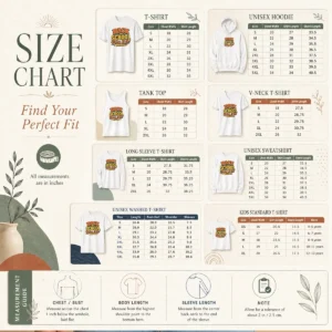 Size chart for Happy Pretty Back To School Vintage Typography For Proud Students with measurements in inches and cm to help choose the right fit