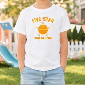 Hot Distressed Five Star Basketball Camp Youth Sports Kids T-Shirt