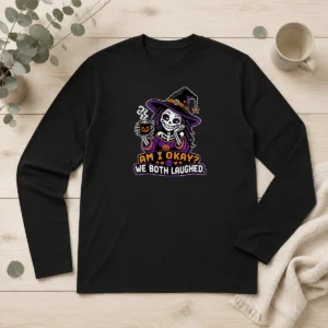 Official Halloween Coffee Skeleton Girl Pixel Long Sleeve Shirt