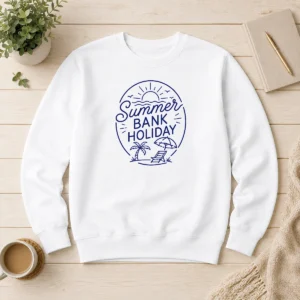 Premium Pretty Minimalist Line Art Summer Bank Holiday Beach Sweater