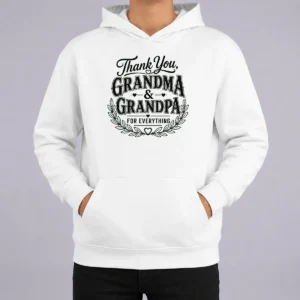 Funny Official Grandparents Day Thank You With Line Art Typography Hoodie