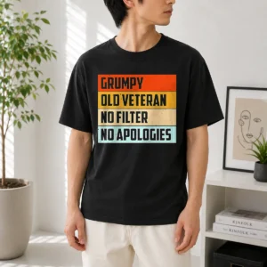 Official Grumpy Old Veteran No Filter No Apologies Retro