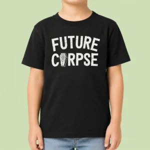 Top Funny Distressed Future Corpse With Coffin Goth Kids T-Shirt