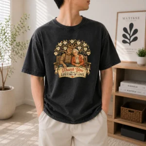 Hot Original Grandparents Day Vintage Family Love Thank You Washed T-Shirt