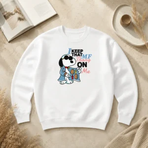 Awesome Top Snoopy Peanuts I Keep That MF Thang On Me Hot Dog Mustard Ketchup Sweater