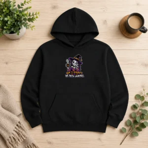 Official Halloween Coffee Skeleton Girl Pixel Hoodie