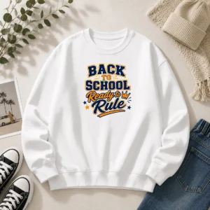 Pretty Back To School Vector Typography Ready To Rule Sweater