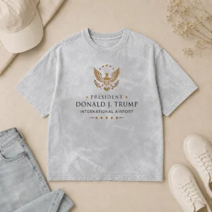 Premium Official President Donald J Trump Internationanl Airport Washed T-Shirt