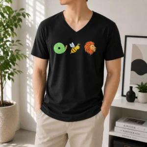 Official Hose Bee Lion Rebus Wordplay Visual Pun V-Neck Shirt