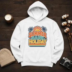 Awesome Vintage Retro Summer Bank Holiday Palm Sunburst Hoodie