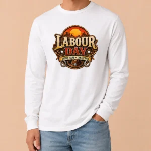 Nice Hot Western Labour Day Work Hard Take Pride Cowboy Long Sleeve Shirt