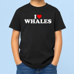 Happy Nice Funny I Love Whales Kids T-Shirt