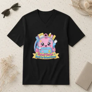 Nice Awesome Back To School Squad Kawaii For Kids V-Neck Shirt