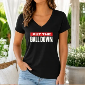 Nice Put The Ball Down Football Sports Motivation V-Neck Shirt