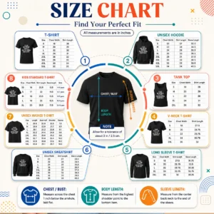 Size chart for Pretty This Reptile Thing Escalated Quickly with measurements in inches and cm to help choose the right fit