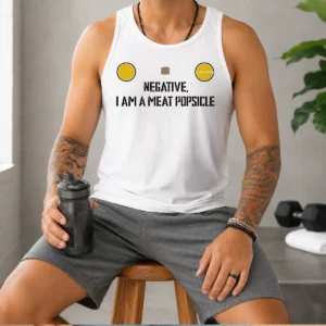 Hot Awesome Negative I Am A Meat Popsicle Geek Tank Top