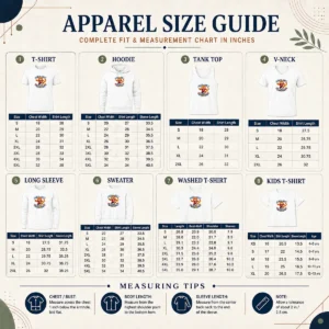 Size chart for Pretty Premium Spain Soccer Cat Meme Purr Fect Defender YK with measurements in inches and cm to help choose the right fit
