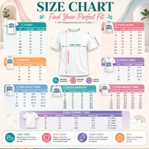 Size chart for Awesome Labour Day Proud American Worker Minimalist with measurements in inches and cm to help choose the right fit