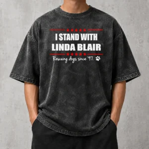 Hot Premium Pretty I Stand With Linda Blair Animal Rescue Support Washed T-Shirt