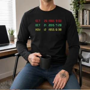 Original Time Machine Three Dates Geek Long Sleeve Shirt