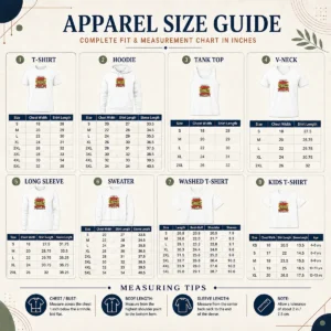 Size chart for Premium Good Grandparents Day Thank You Cartoon For Family Gifts with measurements in inches and cm to help choose the right fit