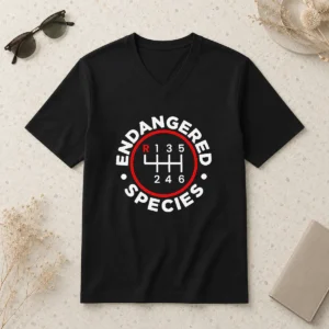 Pretty Pretty Endangered Species Funny Geek V-Neck Shirt