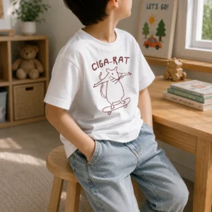 Official Hot Ciga Rat Smoking Mouse On Skateboard Rat Kids T-Shirt