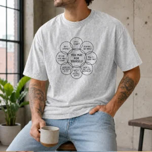 Top You May Ask Yourself Talking Heads Lyrics Venn Diagram Washed T-Shirt