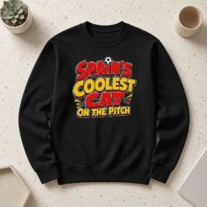 Hot Pretty Spain Soccer Cat Meme Funny Cartoon Sweater