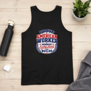 Happy Hot Labour Day Proud American Worker Vector For Holiday Gi Tank Top