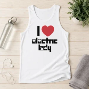 Official Premium I Love Electric Lady Jimi Hendrix Rock Music Tank Top