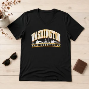 Premium Top Washington Over Everything Skyline District Of Columbia V-Neck Shirt