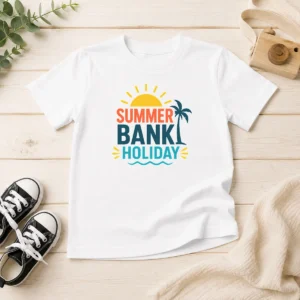 Funny Good Minimalist Flat Summer Bank Holiday Sun Palm Wave Kids T-Shirt
