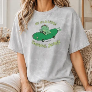 Hot Top Off On A Little Emotional Journey Frog In A Pickle Car Washed T-Shirt