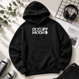 Funny Distressed Occupy Moon Space Lunar Astronomy Hoodie