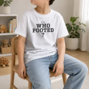 Good WHO Pooted Fart Joke Silly Kids T-Shirt