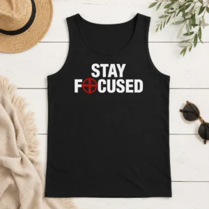 Funny Hot Stay Focused Crosshair Tank Top