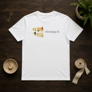 Pretty Windoge 8 Doge Windows Logo t shirt showing front view on a white background