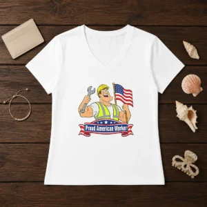 Official Labour Day Celebration Proud American V-Neck Shirt