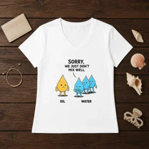 Pretty Sorry We Just Don'T Mix Well Geek V-Neck Shirt