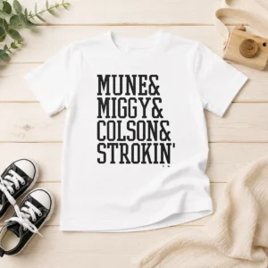 Hot Pretty Mune Miggy Colson And Strokin' Detroit Tigers Players Kids T-Shirt