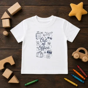 Pretty Travel Inspired Doodle Out Of Office Vacation Kids T-Shirt