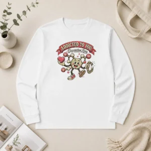 Nice Top Dopamine Addicted To You Retro Distressed For Couples Long Sleeve Shirt