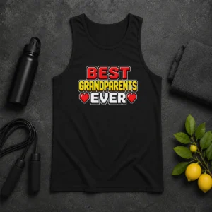 Hot Good Best Grandparents Ever Pixel Heartfelt Tank Top
