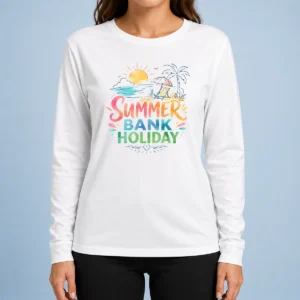 Funny Nice Watercolor Beach Scene Summer Bank Holiday Relax Long Sleeve Shirt